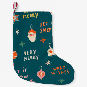 Meia De Natal Pequena Natais vintages 2020: Padrão Ornamental