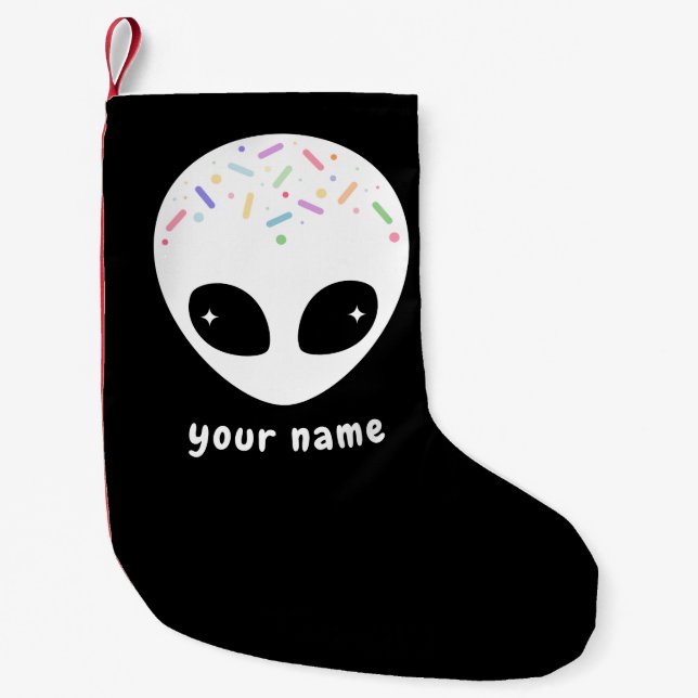 Meia De Natal Pequena Natal Alienígena (Frente)