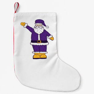 Meia De Natal Pequena Natal amarelo púrpura santa claus