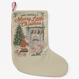 Meia De Natal Pequena Natal Antigo Retro Papai Noel Presentes Feriado