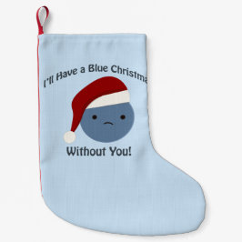 Meia De Natal Pequena Natal azul sem você!