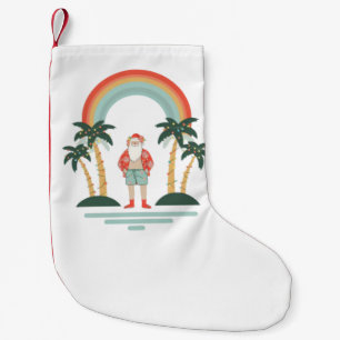 Meia De Natal Pequena Natal Colorido de Papais noeis do Havaí