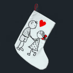 Meia De Natal Pequena Natal com Casal bonito - Suas cores<br><div class="desc">Casal de pintura MIGNED Love</div>