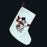 Meia De Natal Pequena Natal com Feliz Snowman<br><div class="desc">Feliz Snowman - Feliz Natal</div>