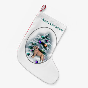 Meia De Natal Pequena Natal de Terrier de beira
