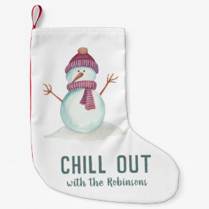 Meia De Natal Pequena Natal do Boneco de Neve Divertido