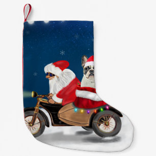 Meia De Natal Pequena Natal do Buldogue Francês Papai Noel