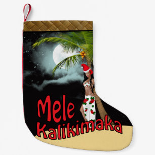 Meia De Natal Pequena Natal do Pin-acima Mele Kalikimaka de Wahine que