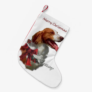 Meia De Natal Pequena Natal do Spaniel de Brittany