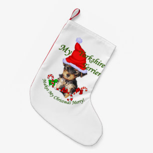Meia De Natal Pequena Natal do yorkshire terrier