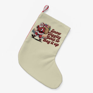 Meia De Natal Pequena Natal dos Anos 90 Retro Snow Diggity Prestes a Emb