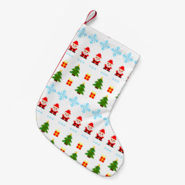 Meia De Natal Pequena Natal em Pixel Art
