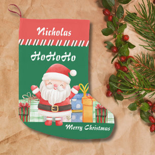 Meia De Natal Pequena Natal feliz Papai Noel com Presentes para você