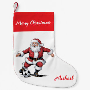 Meia De Natal Pequena Natal Feliz Personalizado Papai Noel Futebol