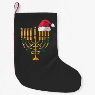 Meia De Natal Pequena Natal Hanukkah Papais noeis judeus Menorah