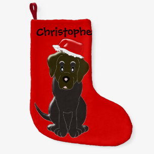 Meia De Natal Pequena Natal personalizado do Choc Labrador