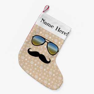 Meia De Natal Pequena Natal personalizado engraçado dos vidros do bigod