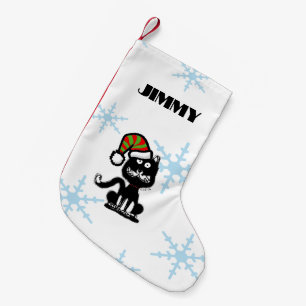 Meia De Natal Pequena Natal Personalizado Gato Preto Divertido
