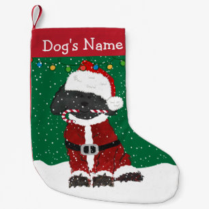 Meia De Natal Pequena Natal personalizado Labradoodle Papai Noel