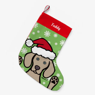 Meia De Natal Pequena Natal personalizado Papai Noel de Weimaraner