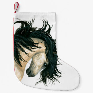 Meia De Natal Pequena Natal que armazena o cavalo majestoso Bihrle do