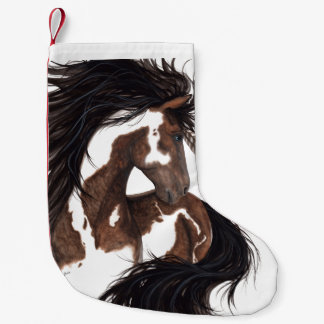 Meia De Natal Pequena Natal que armazena o cavalo majestoso do Pinto por