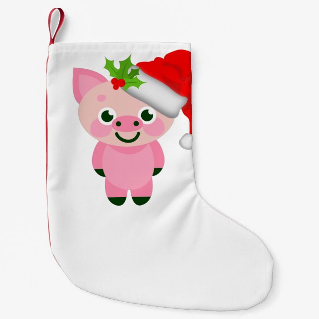 Meia De Natal Pequena natal santa claus (Frente)