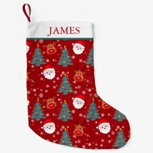 Meia De Natal Pequena Natal Santa Rena Personalizado Nome