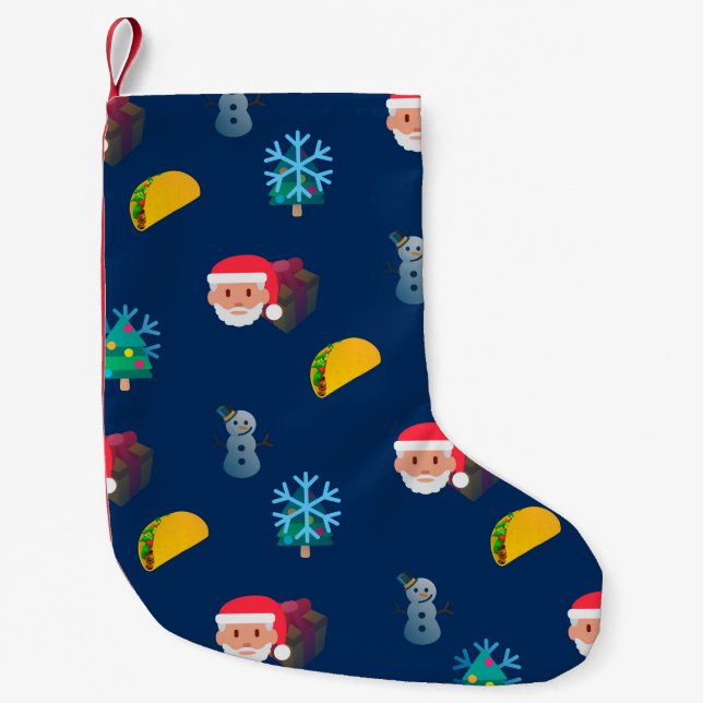 Meia De Natal Pequena natal taco emoji xmas estocando 2 (Frente)