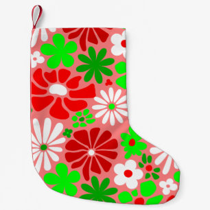 Meia De Natal Pequena Natal vintage groovy anos 60 floral