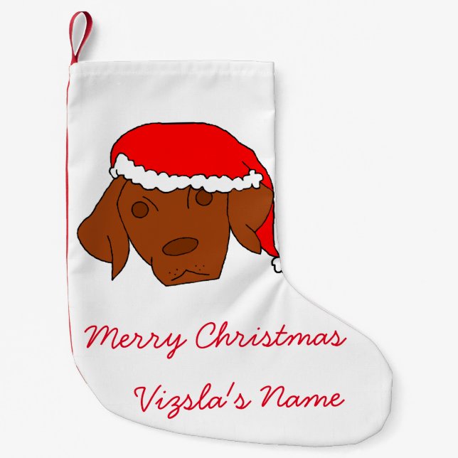 Meia De Natal Pequena Natal Vizsla (Frente)