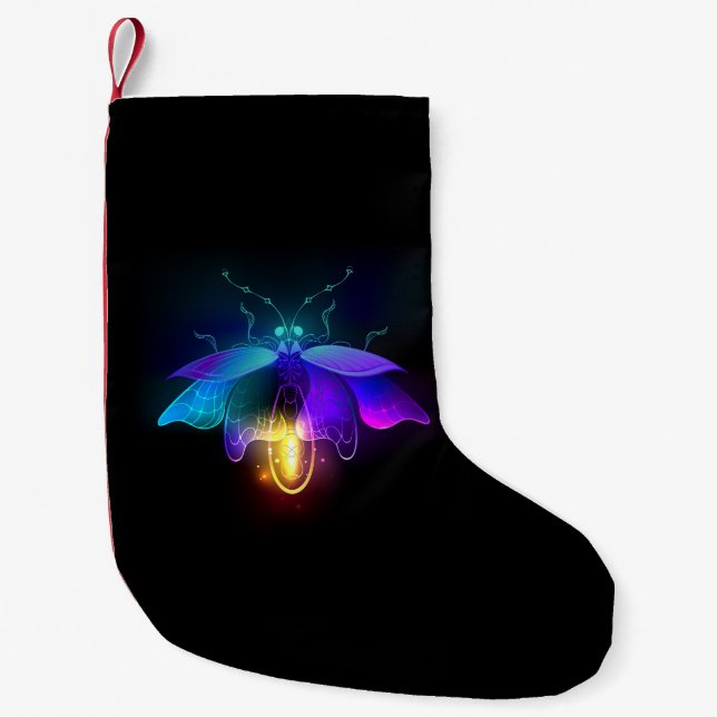 Meia De Natal Pequena Neon Firefly a preto (Frente)