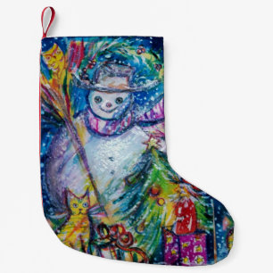 MEIA DE NATAL PEQUENA NEVE COM ÁRVORE DE NATAL E BRINQUEDOS