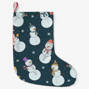 Meia De Natal Pequena Neve Natal: Vintage Snowfall Charm.