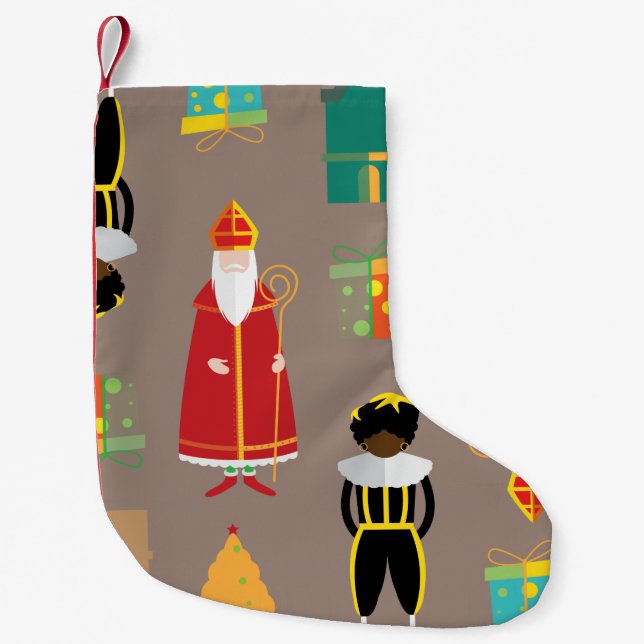 Meia De Natal Pequena nicholas de ruas de natal (Frente)