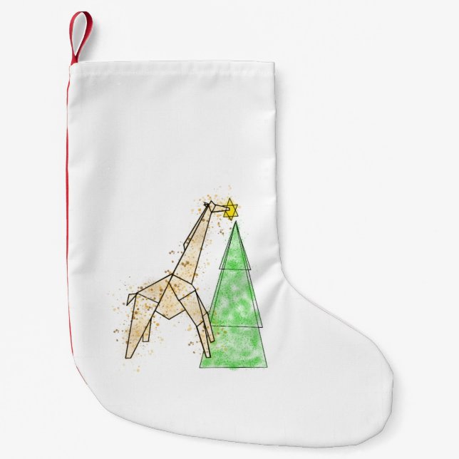 Meia De Natal Pequena Ninhos de Natal de Girafa (Frente)