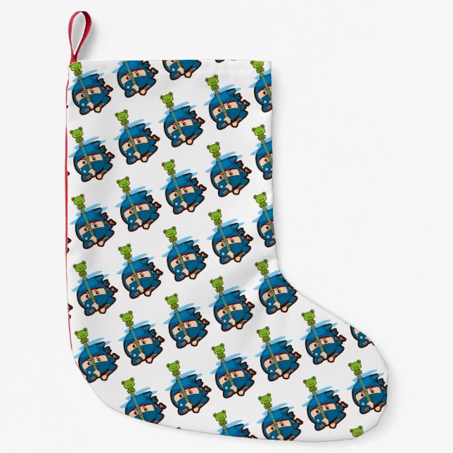 Meia De Natal Pequena Ninja Boy (Frente)