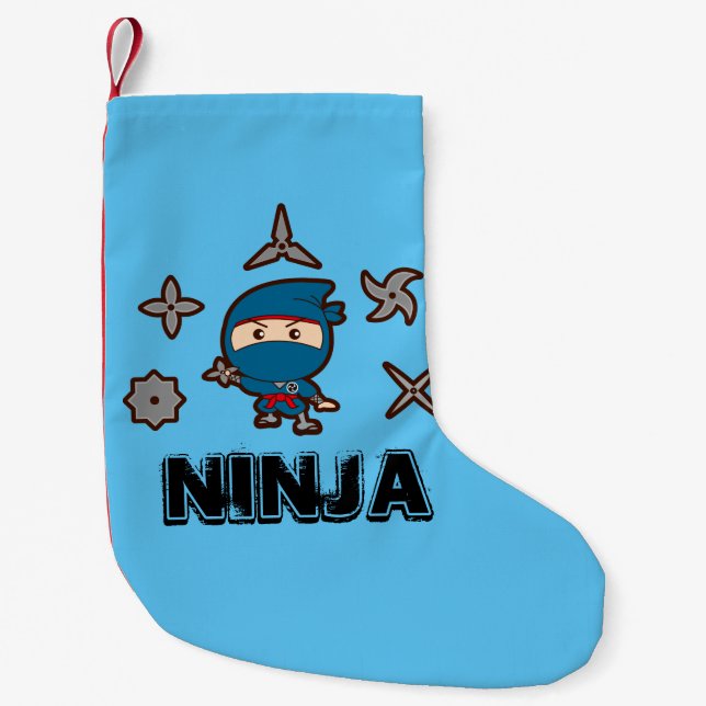 Meia De Natal Pequena Ninja Boy (Frente)