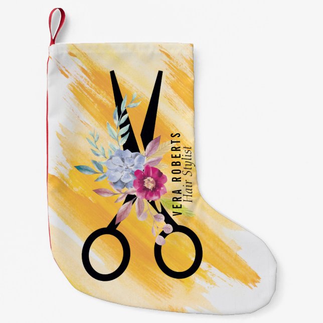 Meia De Natal Pequena Noite Dourada de Stylist e Salão de Bela (Frente)