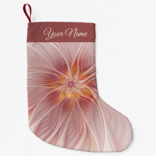 Meia De Natal Pequena Nome da Flor de Arte Fractal Abstrato de Sonho Ros