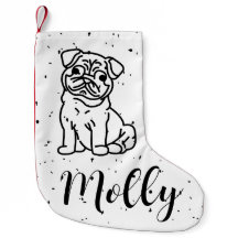 Nome de Pet Personalizado Cachorro Xmas Black Whit