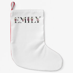 Meia De Natal Pequena Nome Emily
