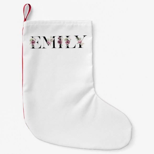 Meia De Natal Pequena Nome Emily (Frente)