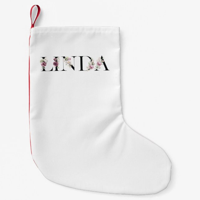 Meia De Natal Pequena Nome Linda (Frente)