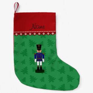 Meia De Natal Pequena Nome personalizado árvore de natal verde nutcrack