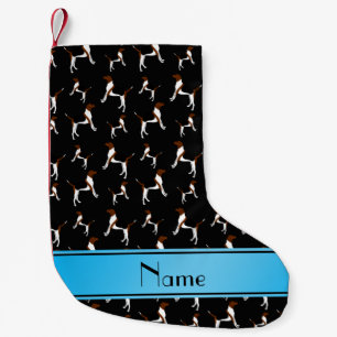 Meia De Natal Pequena Nome personalizado Black English Foxhounds
