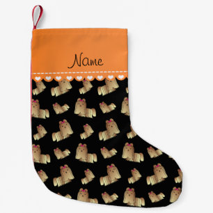 Meia De Natal Pequena Nome personalizado Black shih tzu dog