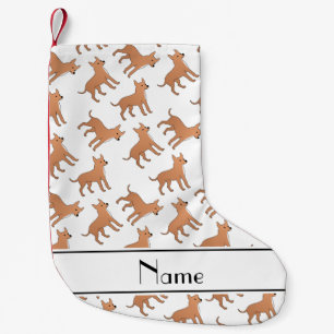 Meia De Natal Pequena Nome personalizado cães chihuahua brancos
