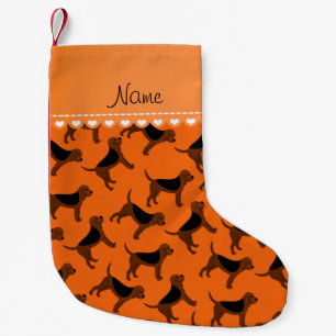 Meia De Natal Pequena Nome personalizado cães de caça ao sangue de lar
