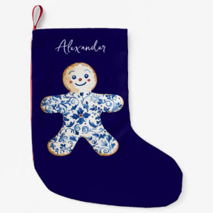 Meia De Natal Pequena Nome Personalizado Cookie Chinoiserie de Natal